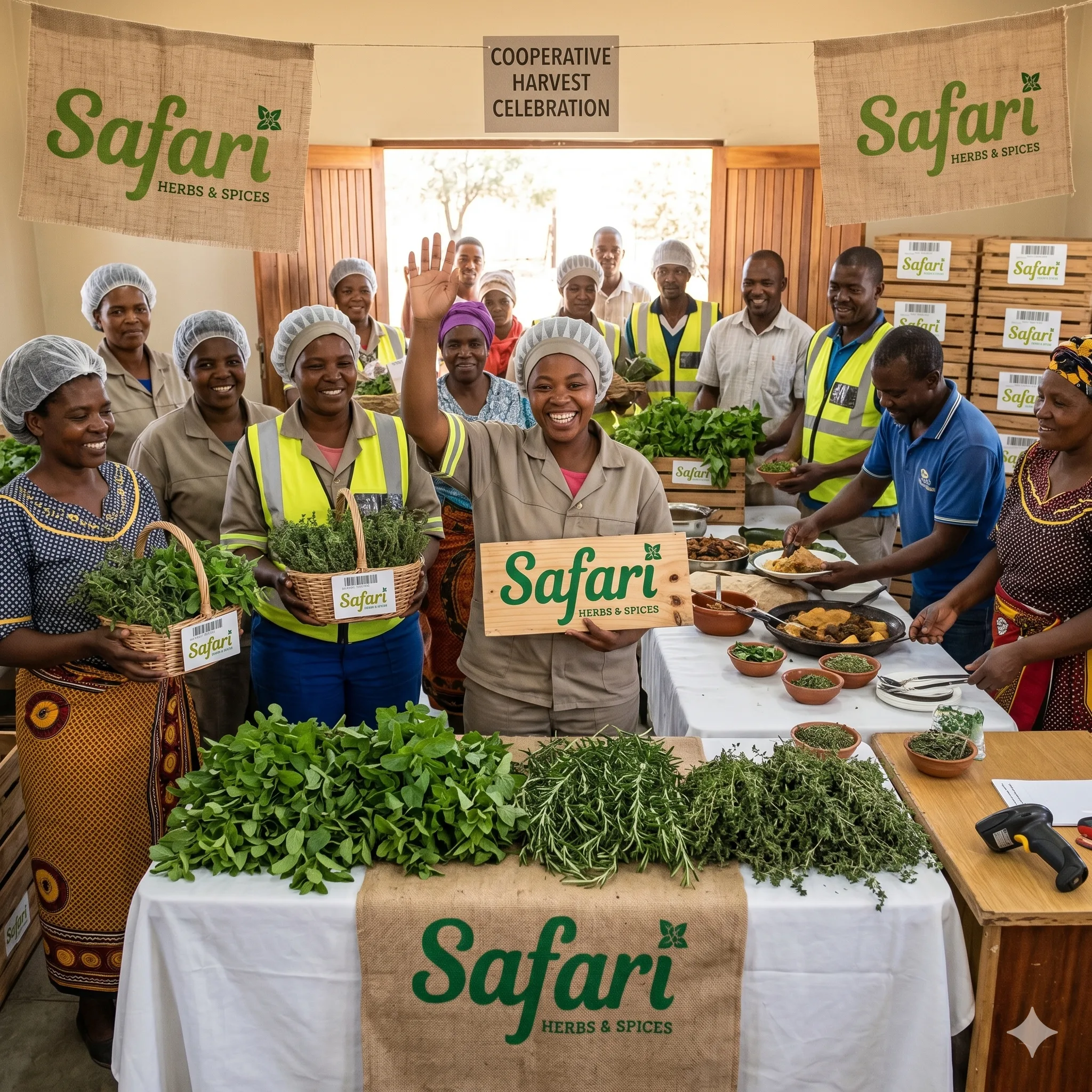 Cooperative farmers celebrating harvest